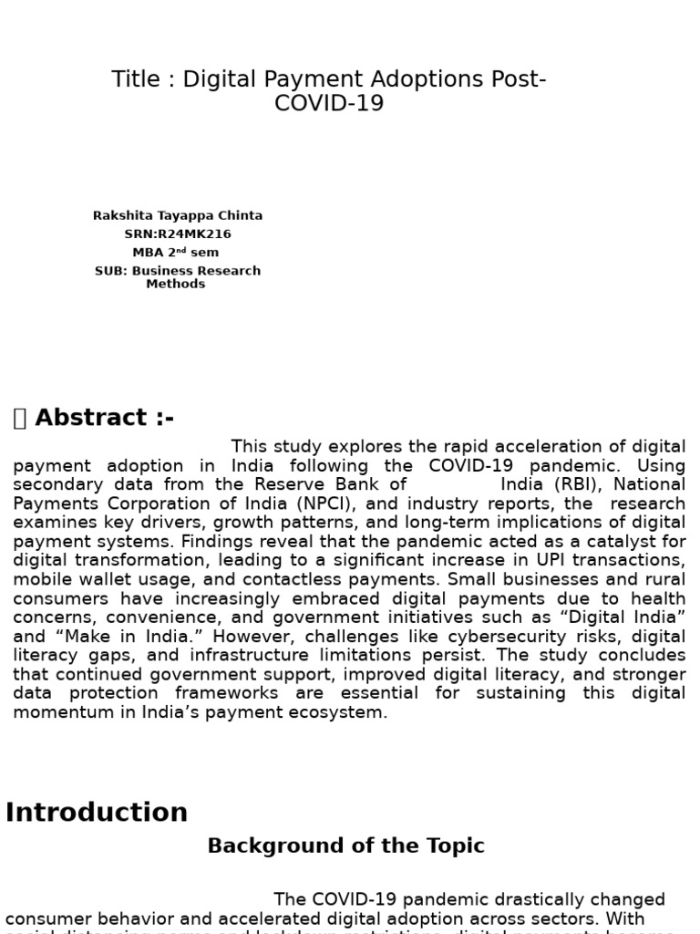 Digital Payment Growth in India Post-COVID | PDF | Financial Technology ...