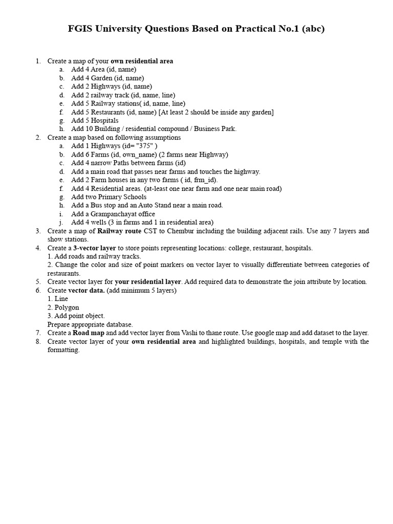 FGIS Mapping Project Guidelines | PDF
