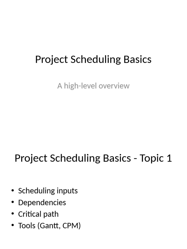 Project Scheduling Essentials Guide | PDF