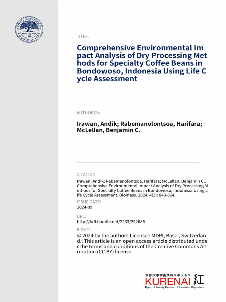 Environmental Impact of Coffee Processing | PDF | Life Cycle Assessment ...