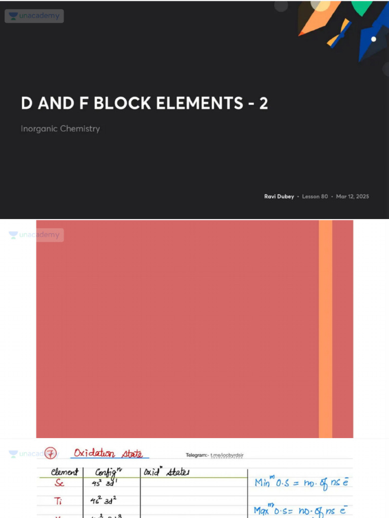 D AND F BLOCK ELEMENTS 2 No Anno | PDF