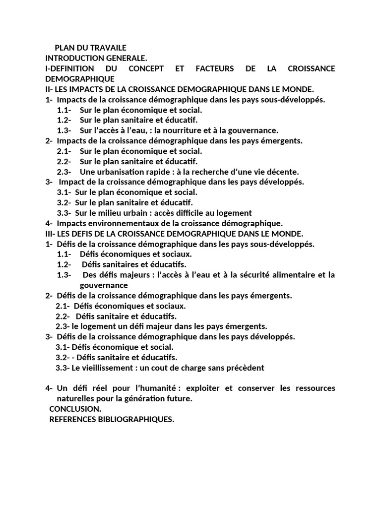 Impacts et défis de la croissance démographique | PDF