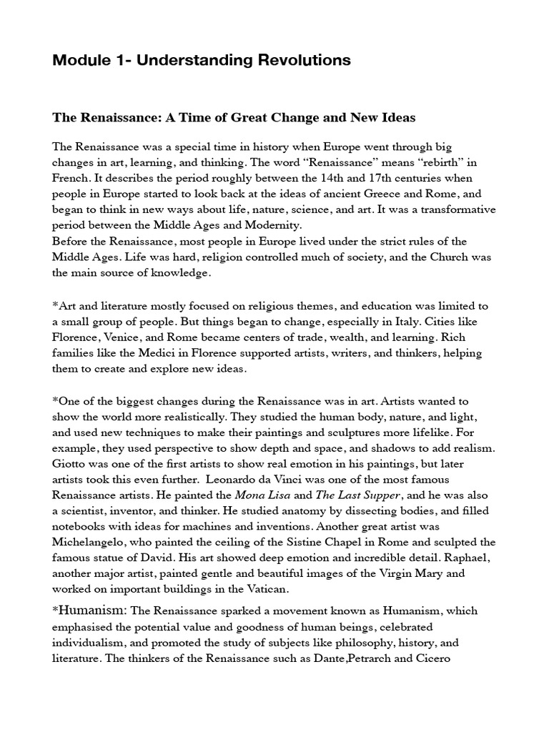 Renaissance and Reformation Overview | PDF | Renaissance | Protestantism