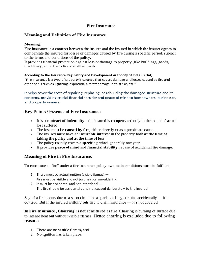 Understanding Fire Insurance Basics | PDF | Property Insurance | Insurance