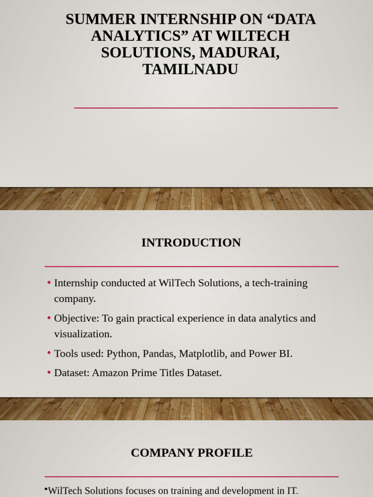 Summer Internship in Data Analytics | PDF