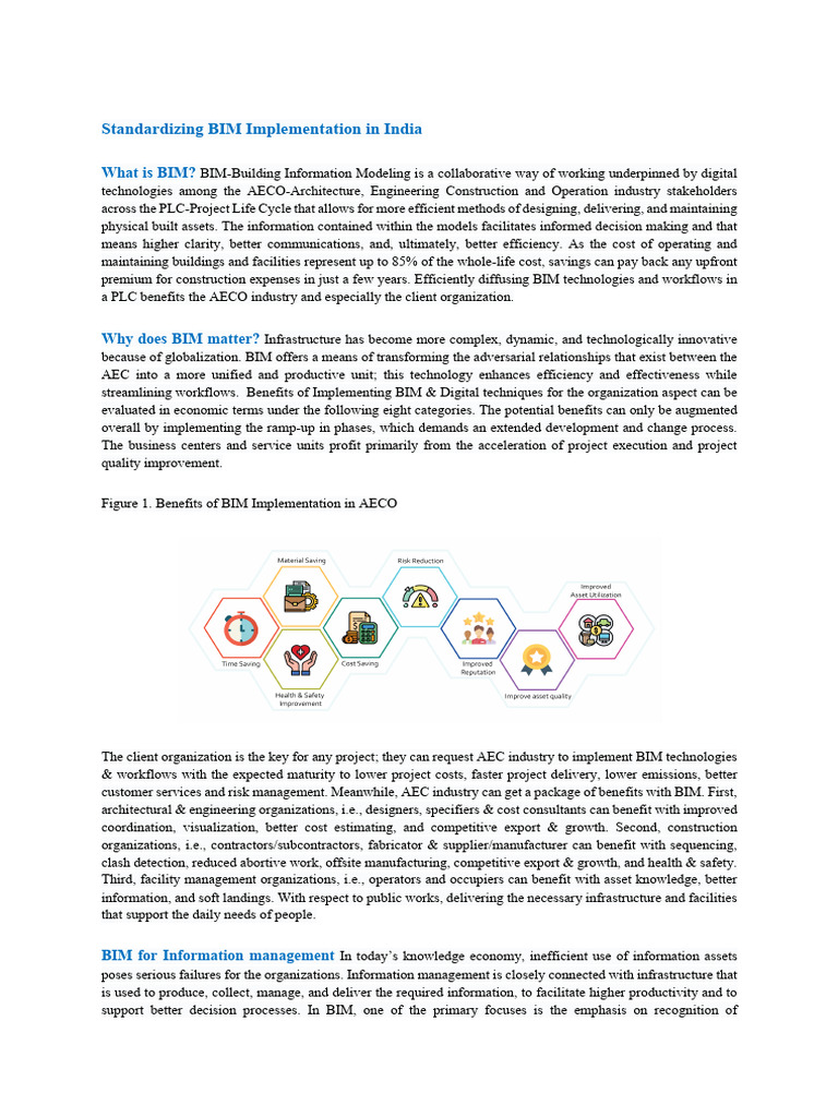 BIM Implementation Standards in India | PDF | Building Information ...