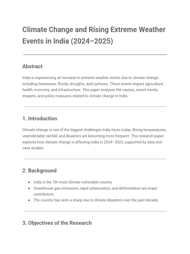 Extreme Weather Trends in India 2024-2025 | PDF | Climate Change | Drought
