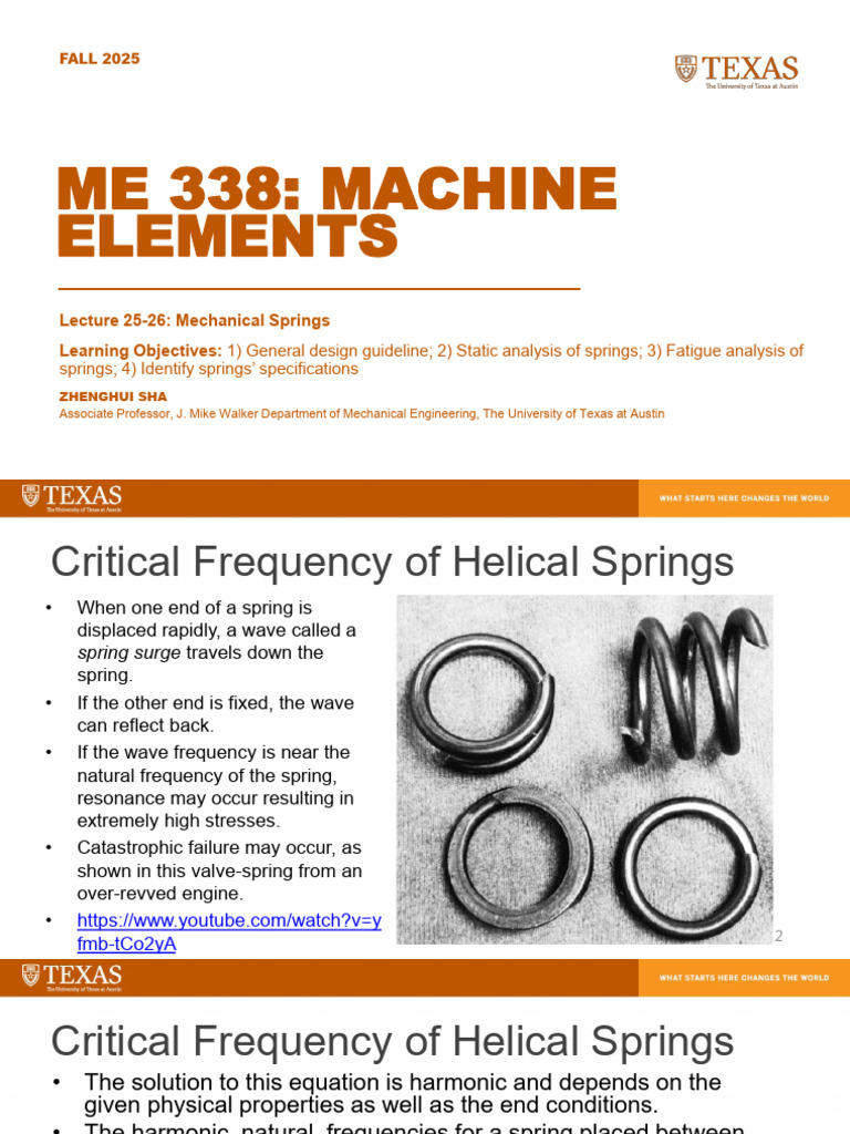 ME338 Machine Elements Lecture of Springs | PDF | Strength Of Materials ...