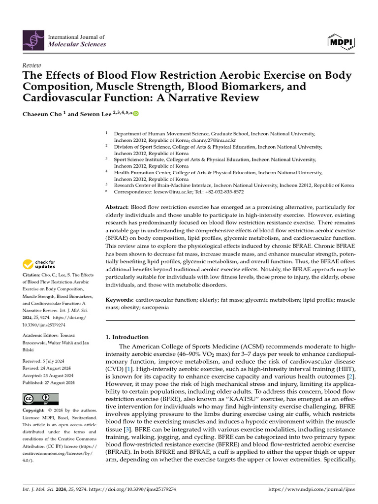 Effects of BFRAE on Health Outcomes | PDF | Muscle Hypertrophy ...
