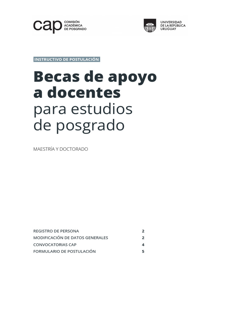 Instructivo para Postulación a Becas Docentes | PDF