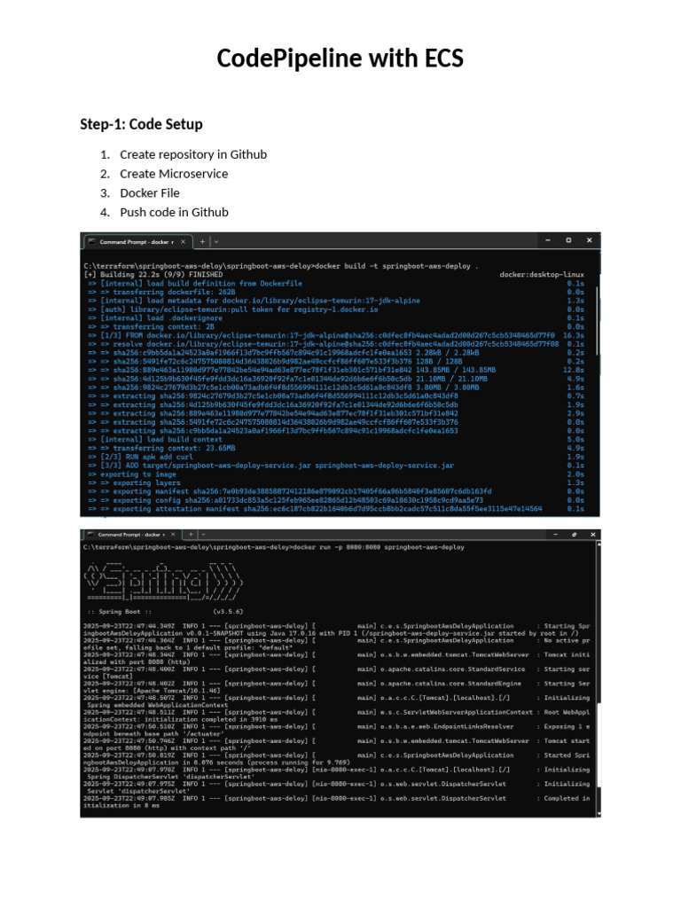 AWS CodePipeline Setup for ECS | PDF