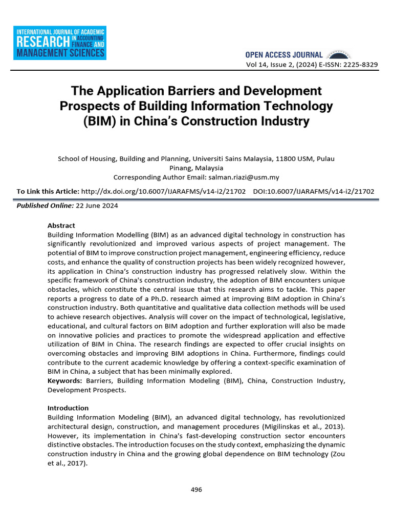 BIM Adoption Barriers in China's Construction | PDF | Building ...