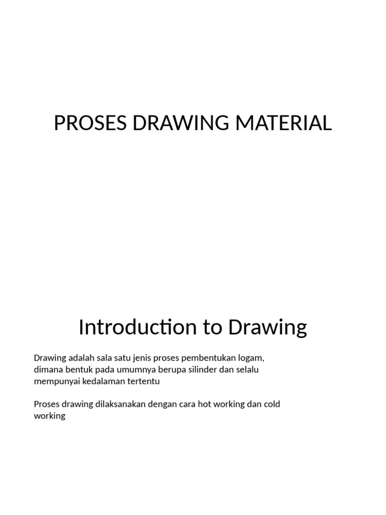 Proses Drawing Material: Wire dan Tube | PDF