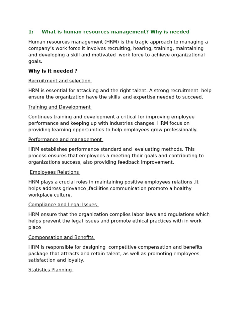 Human Resources Management Essentials | PDF | Human Resource Management ...