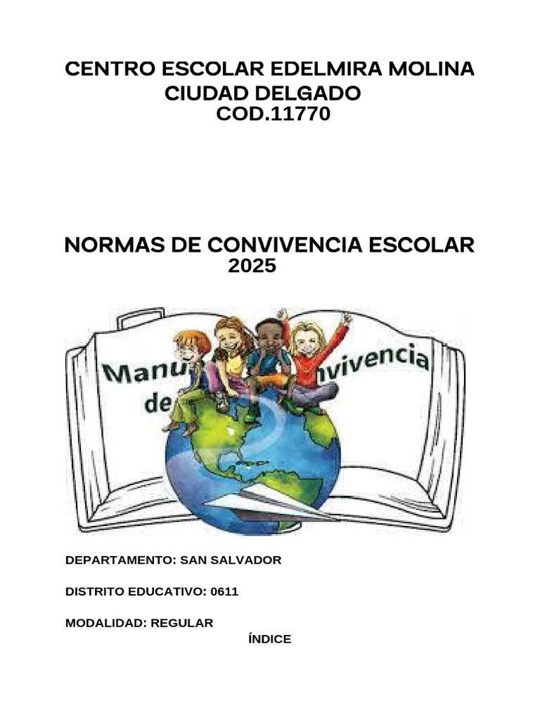 Manual de Convivencia Escolar 2025 | PDF | Discriminación | Plan de ...