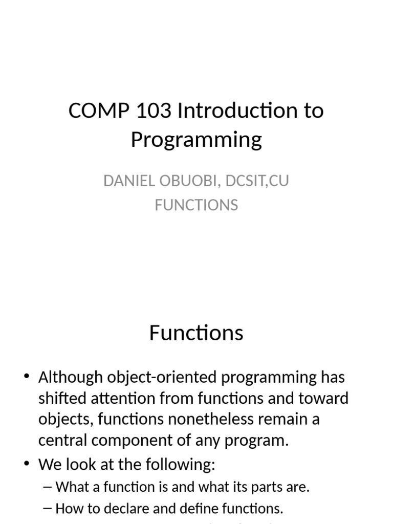 Understanding Functions in C++ Programming | PDF | Parameter (Computer ...