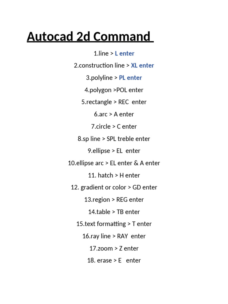 Autocad 2d Commands | PDF