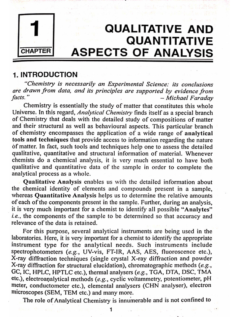 Qualitative and Quantitative Aspects of Analysis | PDF