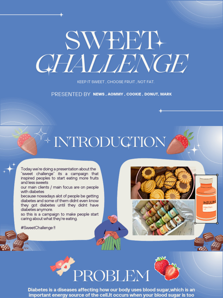 Blue and White Minimalist Group Project Presentation | PDF | Diabetes | Fat