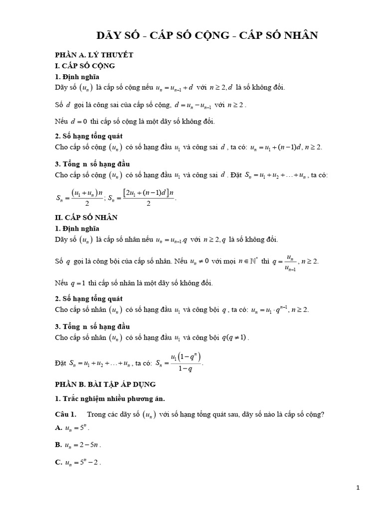 Dãy Số - CSC - CSN | PDF