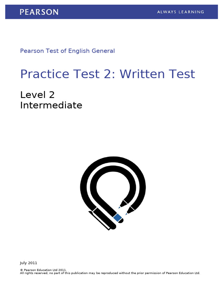 PTE General Level 2 Practice Test 2 | PDF | Literacy | Restaurants