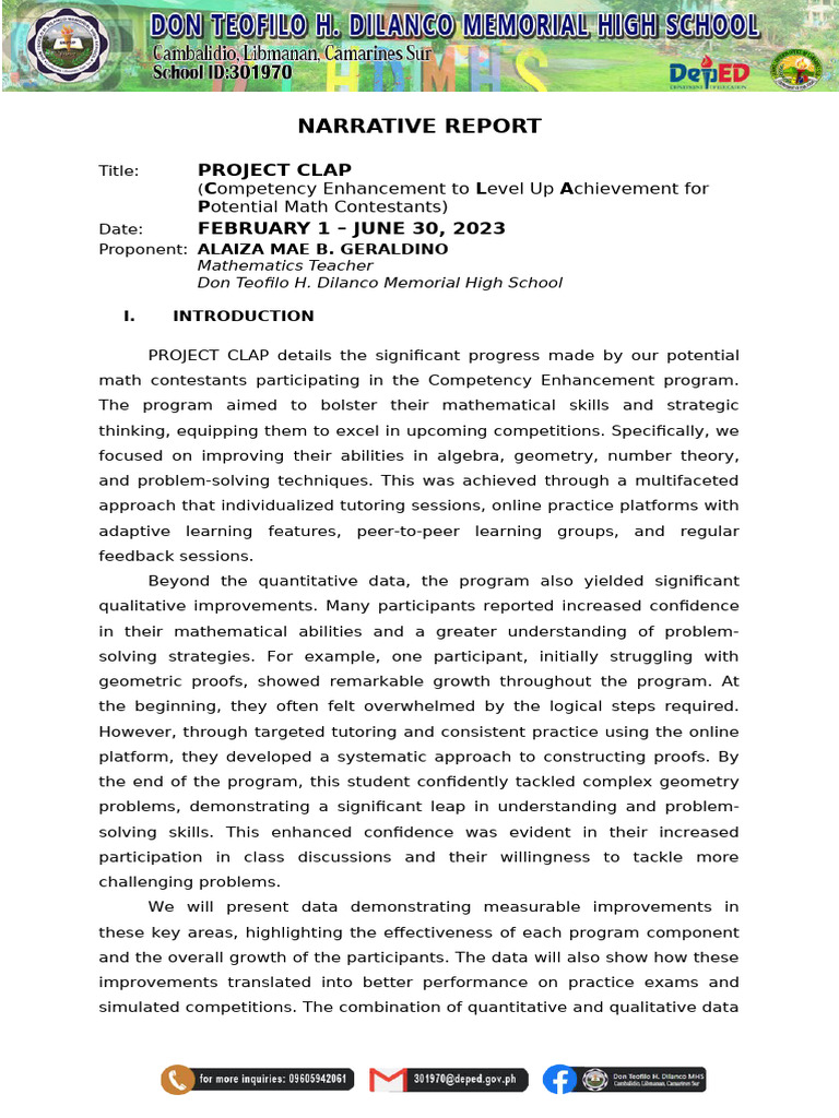Project CLAP: Math Contest Success Report | PDF | Geometry | Cognition