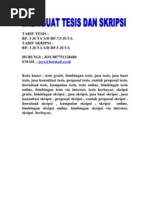 Jasa Bantu Buat Tesis Dan Skripsi