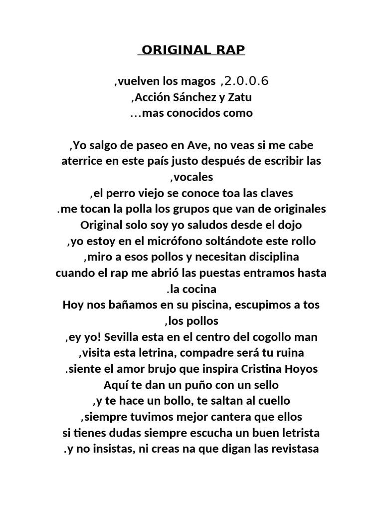 Original Rap: Estilo y Actitud en Sevilla | PDF