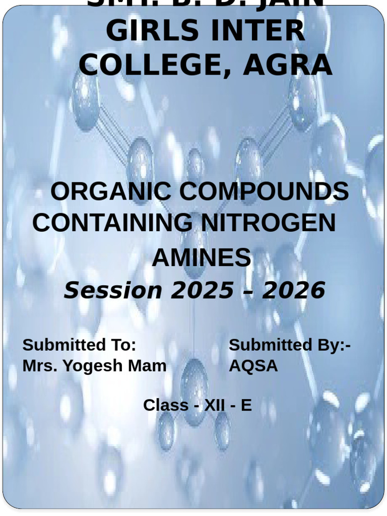 Organic Compounds: Amines Overview | PDF | Amine | Hydrogen Compounds
