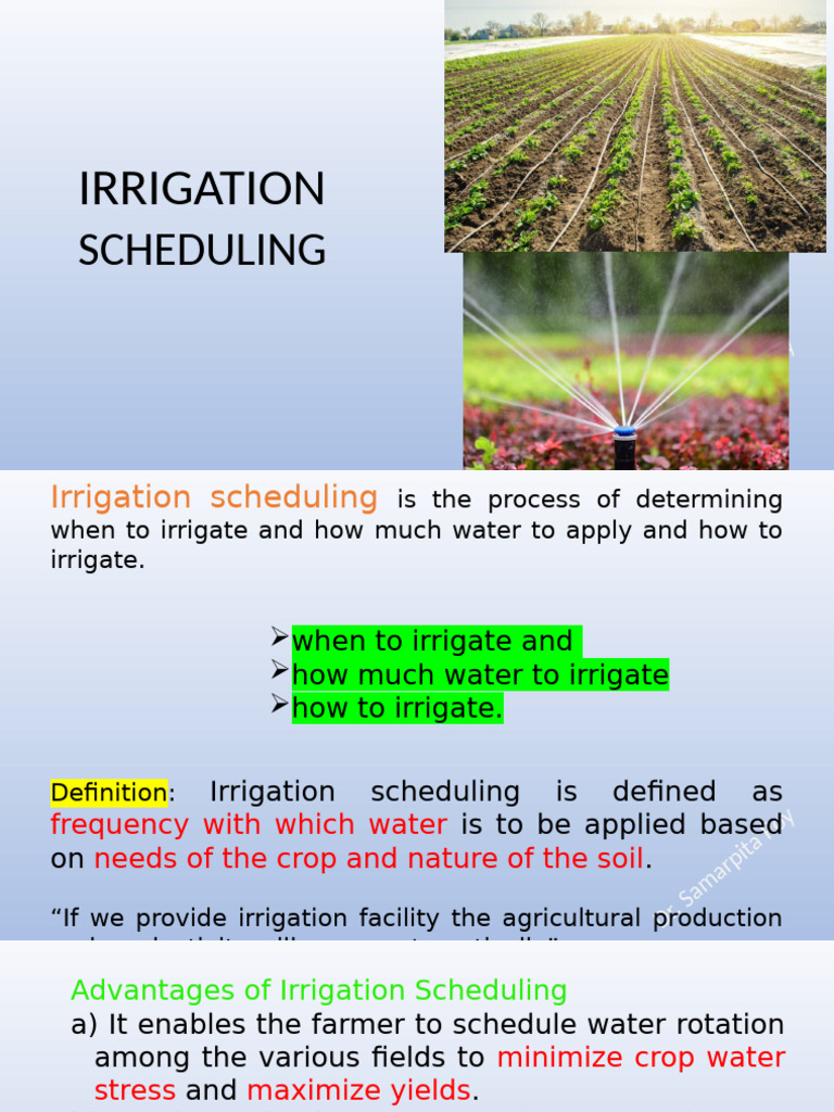 Irrigation Scheduling | PDF | Soil | Irrigation