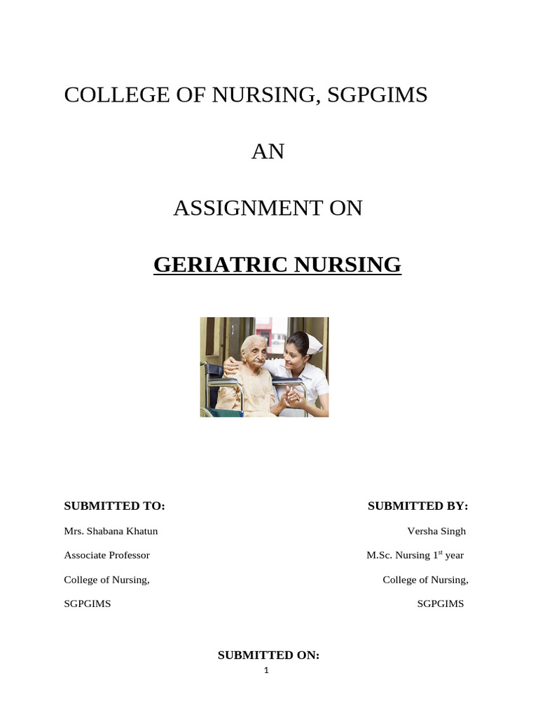 Geriatric Nursing: Care for Aging Population | PDF | Urinary System ...