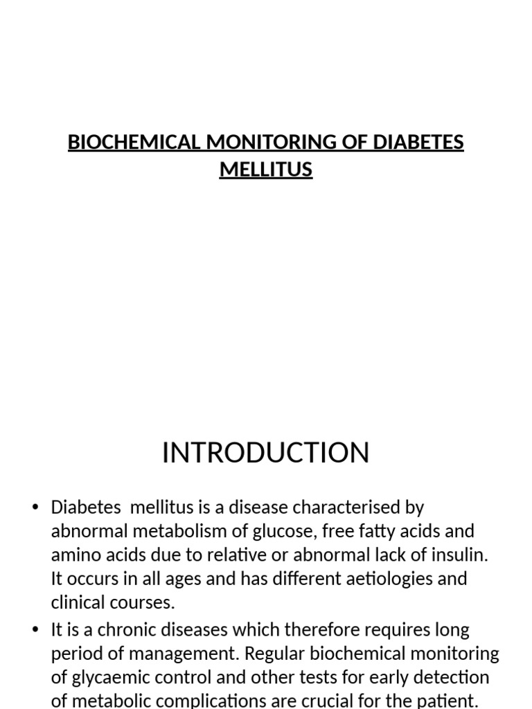 Biochemical Monitoring of Diabetes Mellitus | PDF | Glycated Hemoglobin ...
