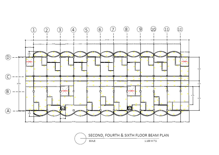 Second to Sixth Floor Beam Plan | PDF