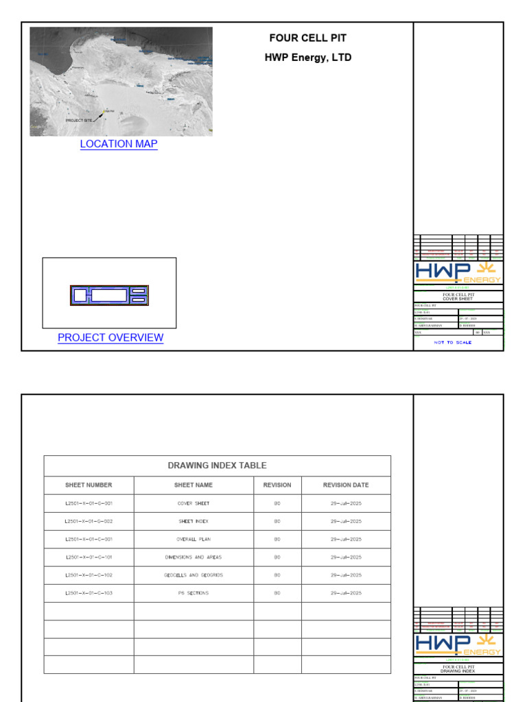 Four Cell Pit Civil Drawing L2501-X-01 | PDF