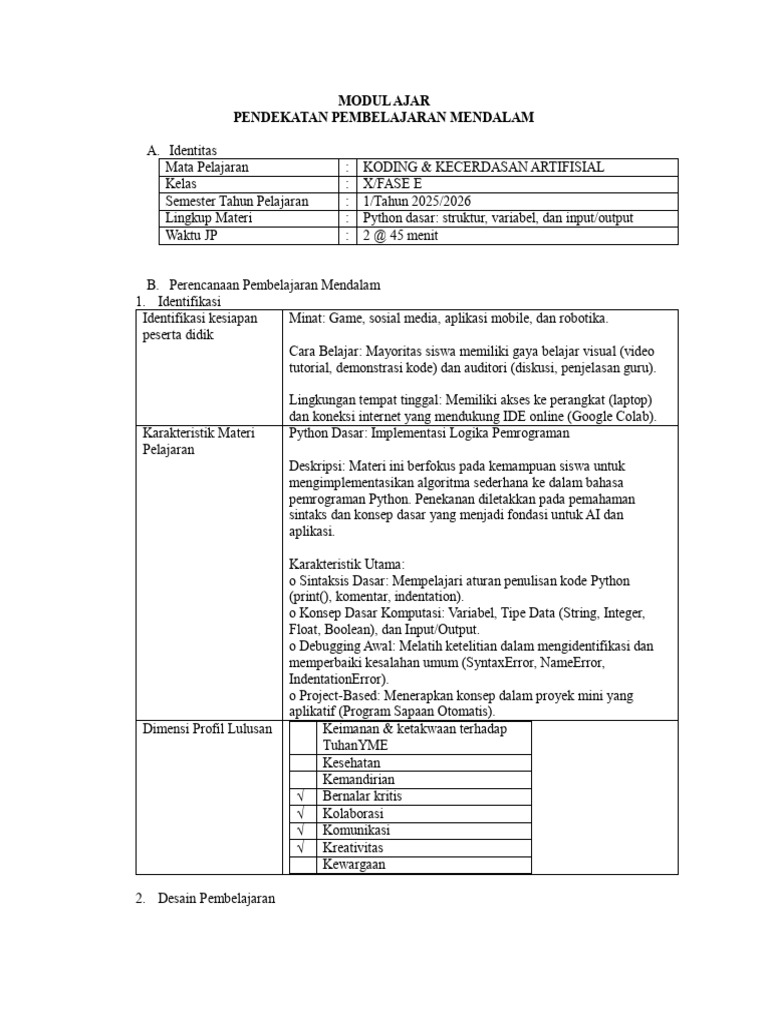 Modul Pembelajaran Python Dasar | PDF