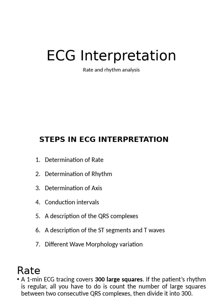 ECG Interpretation: Rate & Rhythm Guide | PDF | Electrocardiography ...