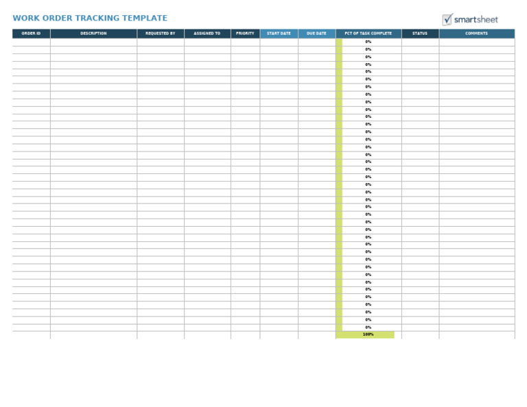 Work Order Tracking Template | PDF