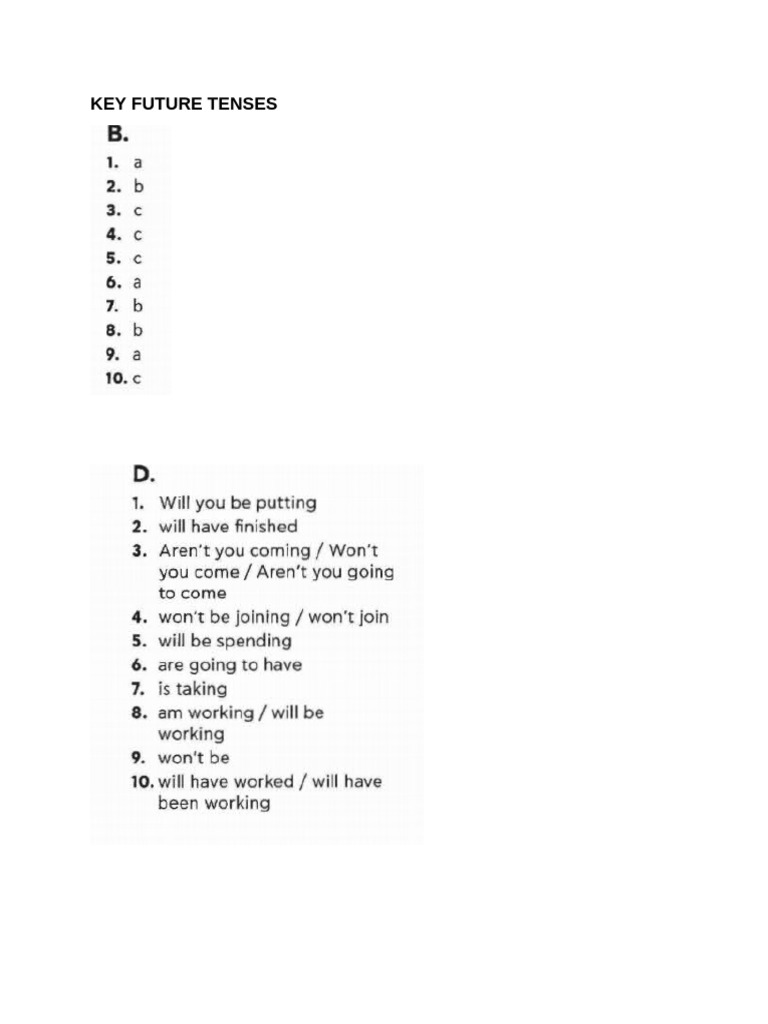 Key Future Tenses | PDF