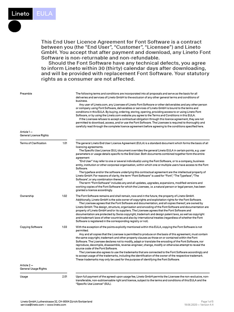 Lineto EULA | PDF | License | World Wide Web