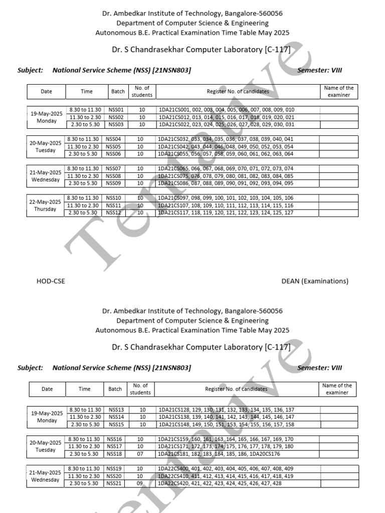 CSE Practical Exam Schedule May 2025 | PDF