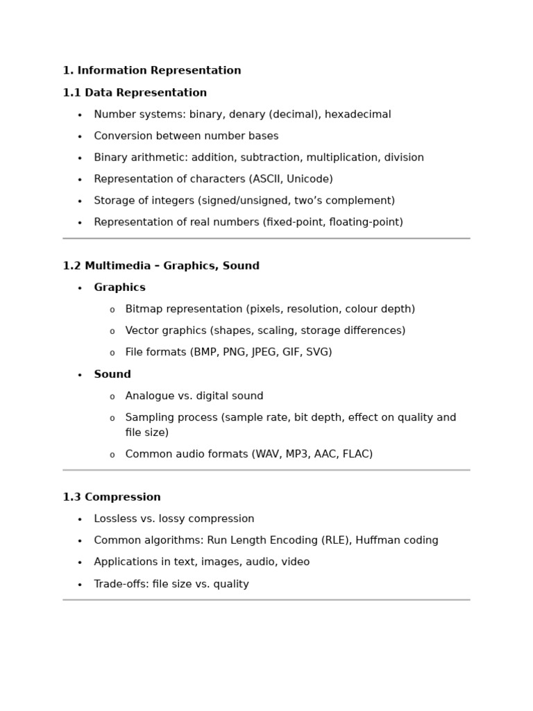 Unit1 - Data Representation | PDF | Data Compression | Mp3