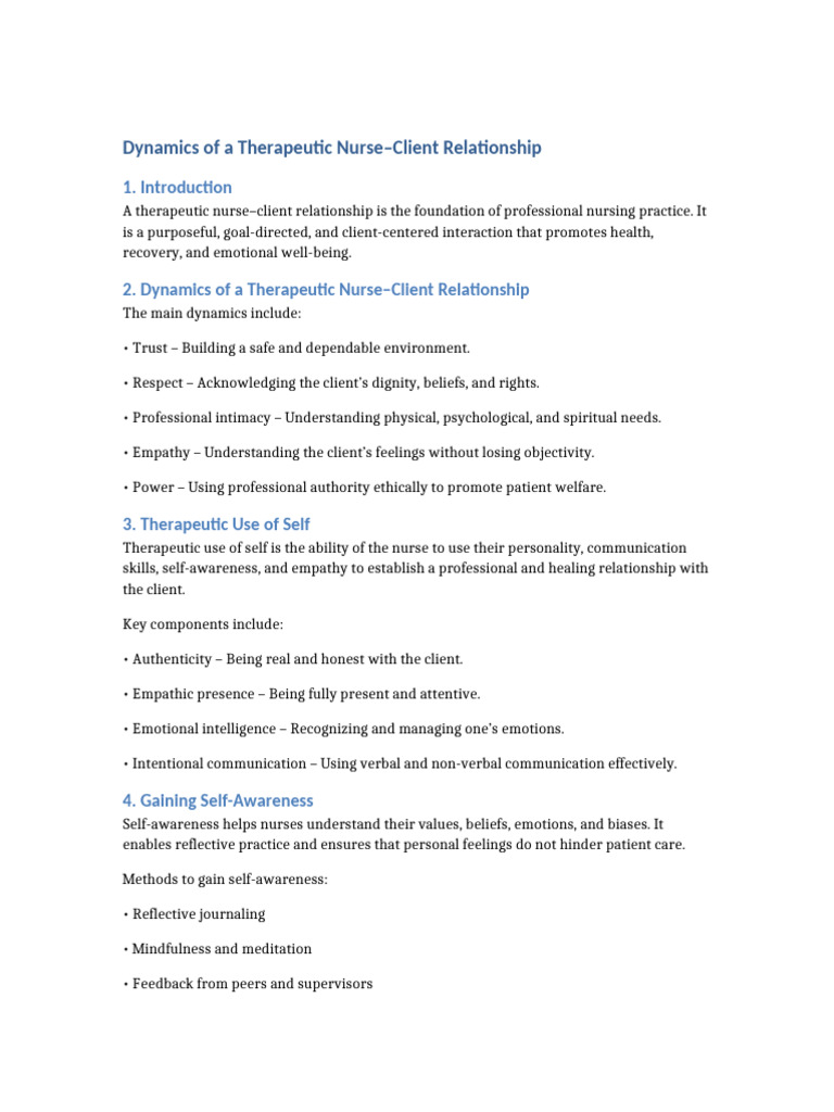 Therapeutic Nurse Client Relationship Presentation | PDF | Empathy ...