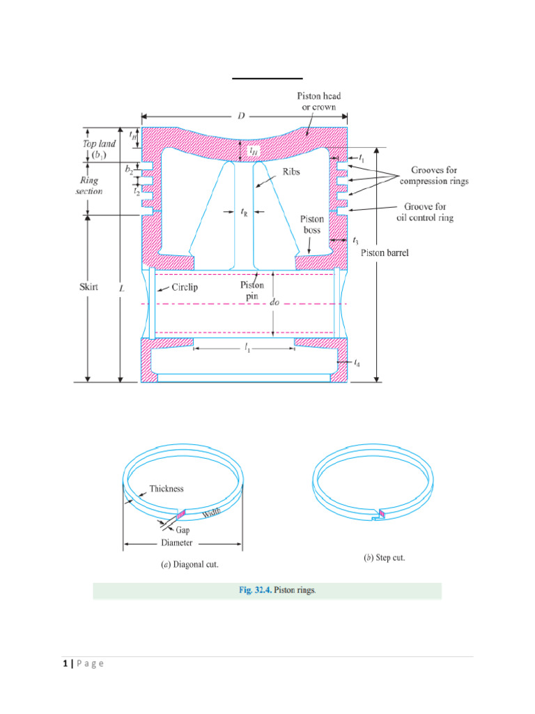 Piston Design for Four-Stroke Engine | PDF
