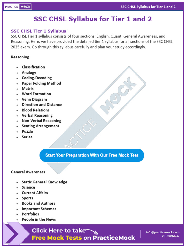 SSC CHSL 2025 Syllabus Overview | PDF | Triangle | Circle