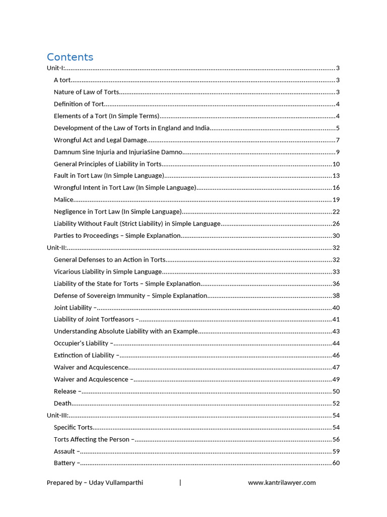 Comprehensive Guide to Tort Law | PDF | Tort | Negligence