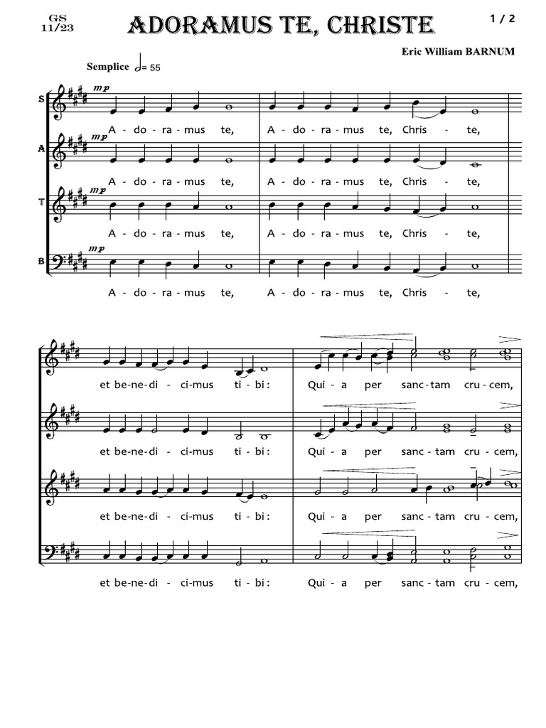 Adoramus Te, Christe | PDF