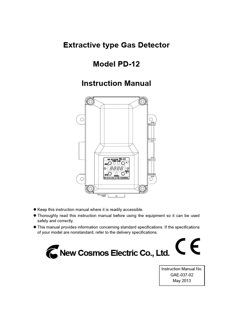 PD-12 Gas Detector Instruction Manual | PDF | Power Supply | Sensor