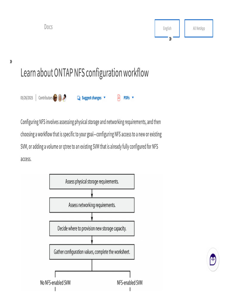 ONTAP NFS Configuration Workflow1 | PDF