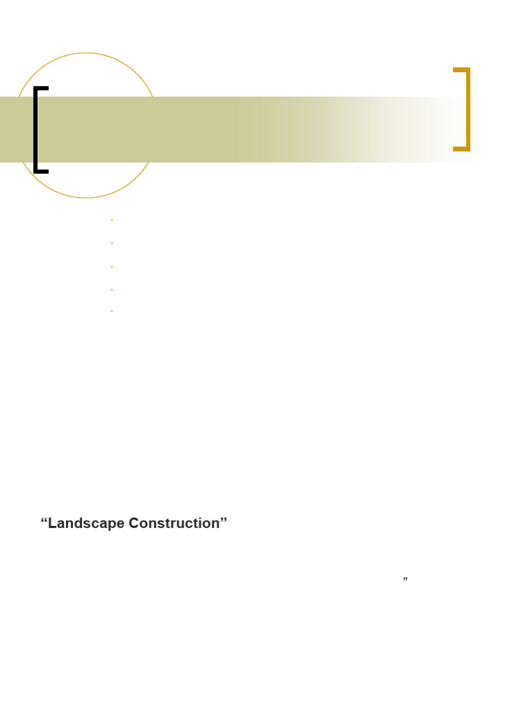 Topic 11 - Landscape Construction - LAr. Asraf Abd Rahman (D) | PDF