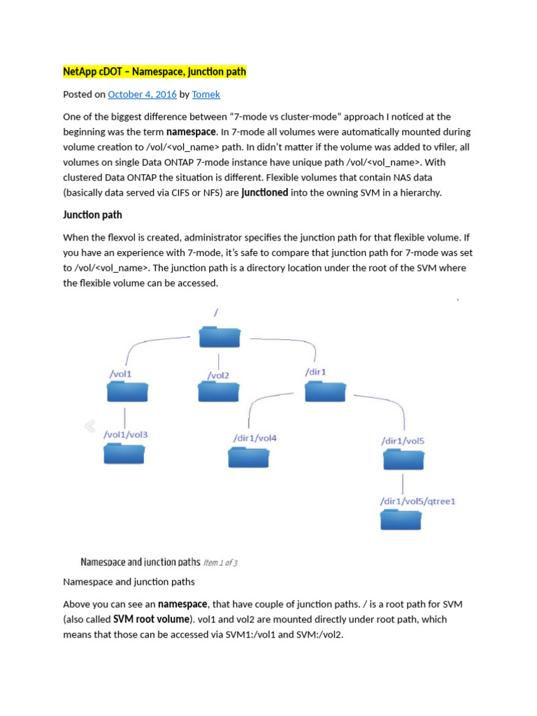 NetApp CDOT Namespace, Junction Path | PDF | Computer Science ...